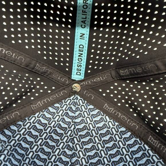 Melin Snapback Hat Black Odyssey Hydro Vented Adjustable Stacked Classic Solid - Picture 6 of 8